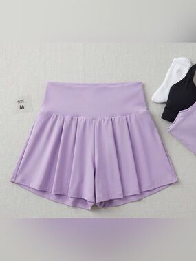 NWOT HALARA Lavender Purple High Waist Skirted Athletic Shorts